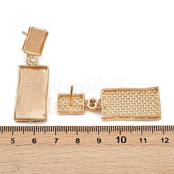 Серьги-гвоздики с прозрачным кубическим цирконием из латуни с микропаве&nbsp;KK-Z122-17KCG