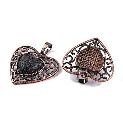 Подвески в виде сердца из натурального лавового камня в форме персика&nbsp;G-G158-01-06