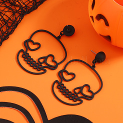 Серьги-гвоздики с подвесками в виде черепа из латуни&nbsp;WO0329