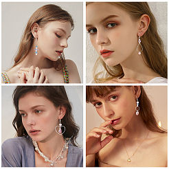 Наборы для самостоятельного изготовления стеклянных сережек в фиолетовом стиле&nbsp;DIY-SC0014-36P