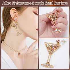 1 пара сережек-гвоздиков из сплава со стразами&nbsp;EJEW-UN0002-73A