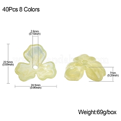 40шт 8 цвета шапочки из акриловых бусин&nbsp;OACR-CJ0001-62