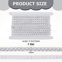 10 ярд полиэстера с отделкой из полукруглых бусин из АБС-пластика&nbsp;OCOR-GA0002-76B