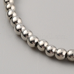 Ccb пластиковый круглый браслет из бисера стрейч&nbsp;BJEW-WH0023-03A-P