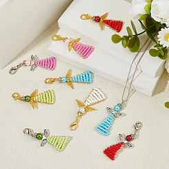 10 шт. подвеска в виде ангела из стеклянных бусин&nbsp;HJEW-FH00064