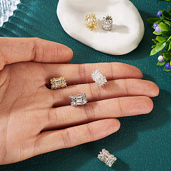 6 шт. 3-цветные латунные микро-прозрачные кубические циркониевые бусины&nbsp;KK-TA0002-94