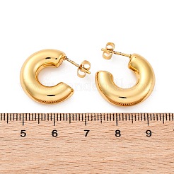 Серьги-гвоздики из нержавеющей стали 304 в форме буквы С&nbsp;EJEW-A125-15G