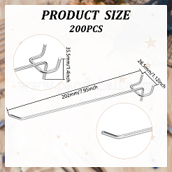 200 шт. железных крючков для перфорированной доски&nbsp;AJEW-WA0001-60