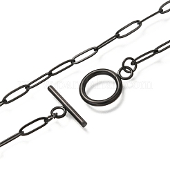 Унисекс 304 нержавеющая сталь цепочка-скрепка ожерелье&nbsp;NJEW-H215-04EB