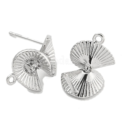 Латунные серьги-гвоздики из циркония&nbsp;LS-KK-U015-04P