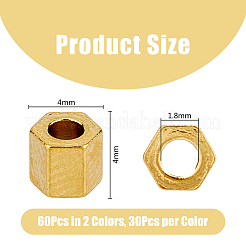 60 шт. 2-х цветные разделительные бусины из нержавеющей стали 304&nbsp;STAS-DC0015-06