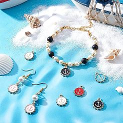 Подвески из 50-х цветных сплавов с эмалью&nbsp;ENAM-FH0001-18-NR