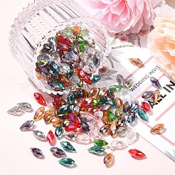 220 шт. 11 цвета гальваническое стекло граненые каплевидные бусины пряди&nbsp;EGLA-YW0001-76