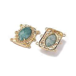 Латунные многорядные звенья с микропаве из кубического циркония и смешанными натуральными драгоценными камнями&nbsp;KK-Z096-02G