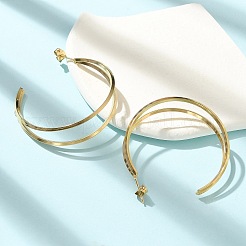 Ионное покрытие (ip) 304 нержавеющая сталь c-образные серьги-гвоздики для женщин&nbsp;EJEW-M089-04G