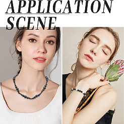 580 шт. 4 размера круглых бусин из натуральной лавы&nbsp;G-SP0001-18