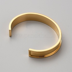 Браслеты-манжеты из нержавеющей стали 304 с рифлением&nbsp;BJEW-WH0019-07G