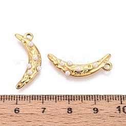 Подвески в форме луны из нержавеющей стали 304 и искусственного жемчуга ABS&nbsp;STAS-T071-19G