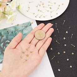 60 шт. 2 стиля латунных сережек-гвоздиков&nbsp;KK-CA0001-35G