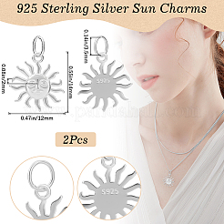 2 шт. 925 подвески из стерлингового серебра&nbsp;STER-BBC0006-96