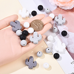 Кактус/круглые силиконовые бусины&nbsp;SIL-YW0001-50D