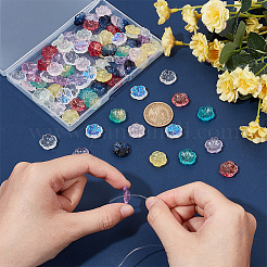 100шт 10 цвета прозрачные стеклянные бусины&nbsp;GLAA-DR0001-08