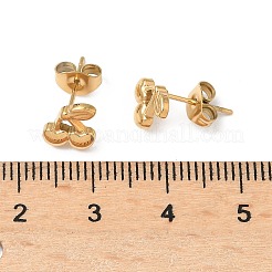 Серьги-гвоздики в форме вишни из нержавеющей стали 304&nbsp;EJEW-D324-01G