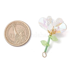 Подвески-цветы из стеклянных бусин ручной работы&nbsp;PALLOY-MZ00742-03