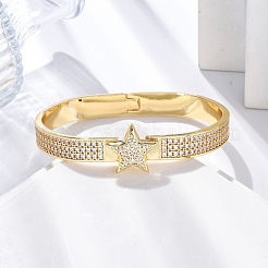 Браслеты с подвесками из латуни с микропаве из кубического циркония&nbsp;BJEW-H624-06A-G