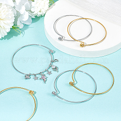 6шт 2 цвета браслеты из нержавеющей стали 304 для женщин&nbsp;BJEW-UN0001-59