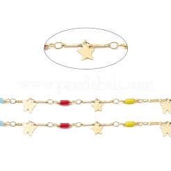 Цепочка ручной работы из экологически чистой латуни с подвесками в виде бабочек и звезд&nbsp;CHC-E025-11G