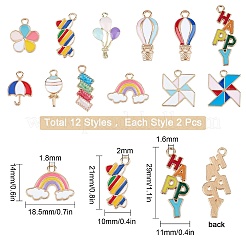 Подвески из сплава эмали 24шт 12 стиля&nbsp;ENAM-SC0002-46