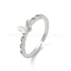 Кольца-манжеты с бабочкой из прозрачного кубического циркония&nbsp;RJEW-G337-11P