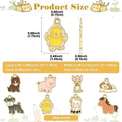 24шт 8 стиля подвески из цинкового сплава с эмалью&nbsp;ENAM-FS0004-05