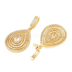 Латунные микропаве прозрачные подвески с фианитом&nbsp;KK-H262-06A-G