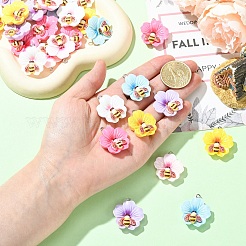 30 шт. 6 цвета непрозрачные подвески из смолы&nbsp;RESI-YW0006-11