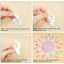 Наклейки на стены из акриловых зеркал с подсолнухом&nbsp;DIY-CN0001-18E