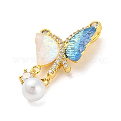 Латунь с фианитами и пластиковыми подвесками&nbsp;LS-KK-Z032-01C-G