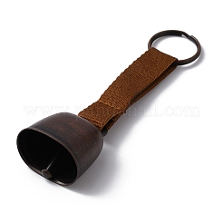 Колокольчики из железного медведя с брелком из лямки&nbsp;KEYC-WH0004-95B