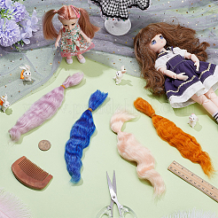 Мохеровые кудрявые парики для изготовления кукол&nbsp;DIY-WH0750-117D