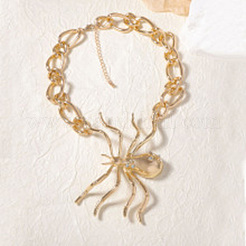 Кулон в виде паука на Хэллоуин из сплава со стразами&nbsp;LS-JEWB-P337-01G