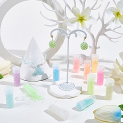 120 г 12-цветные светящиеся в темноте люминесцентные прозрачные стеклянные круглые бусины&nbsp;SEED-SC0001-57