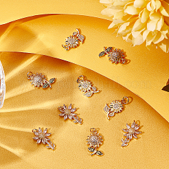 12шт 3 стиля латунные подвески с микропаве и кубическим цирконием&nbsp;KK-BBC0002-98