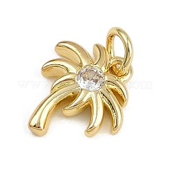 Подвески из латуни с микропаве из кокосового дерева и прозрачными кубическими цирконами&nbsp;KK-Z123-06G