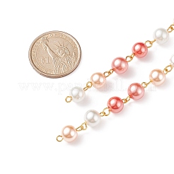 Цепочка из стеклянных жемчужин ручной работы&nbsp;AJEW-JB01134-04