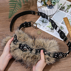 Цепочные ремни из искусственного меха и искусственной кожи&nbsp;AJEW-WH20072-55B-02