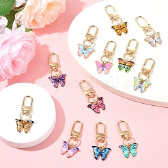 6 шт. подвеска в виде бабочки из сплава эмали&nbsp;HJEW-YW00062-01