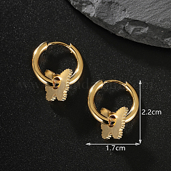 Элегантные серьги-кольца из нержавеющей стали 201 в форме бабочки&nbsp;OL2798