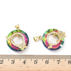 Латунные микропаве прозрачные подвески с фианитом&nbsp;KK-B141-31G