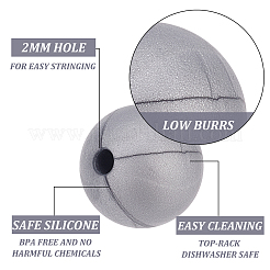 Пищевые экологически чистые силиконовые бусины&nbsp;SIL-WH0010-10B